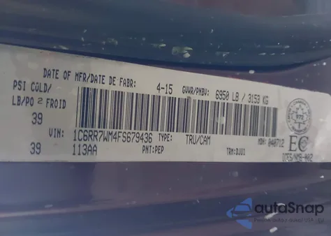 2015 Ram 1500 Longhorn z USA, uszkodzony, nr VIN 1C6RR7WM4FS679436